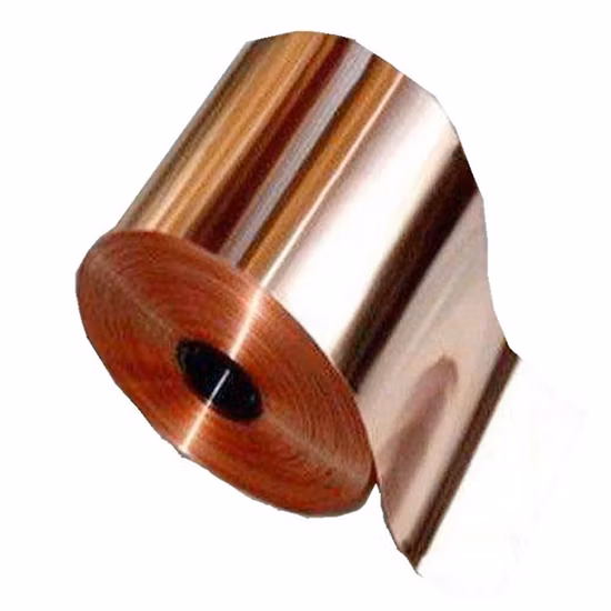 Tira de bobina de cobre calefactora de latón de varios tamaños personalizada/tira de lámina de cobre con cinta